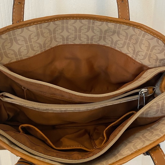 Fossil Per-Se Womens Suede And Fabric Textile Satchel Purse - Picture 8 of 12